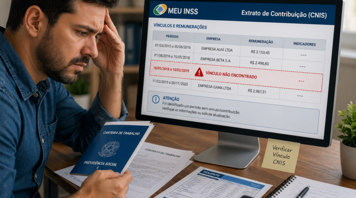 CNIS não aparece vínculo: o que fazer e como corrigir.